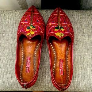 Base is leather and top part is fabric